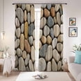 thumbnail image 1 of Cobblestones Blackout Curtains for Bedroom/Living Room, Pinch Pleated Black Out Curtains, Gravel Rock Natural Stones Pattern Art Room Darkening Window Drapes with Hooks 2 Panels, 39"x70", 1 of 8
