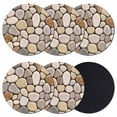 thumbnail image 1 of Cobblestones Coasters Set of 6, Absorbent Coasters for Drinks, Natural Stones Gravel Rock Aesthetic Art Coaster for Desk Coffee Table Protection, Home Decor House Warming Gifts 4", 1 of 8