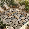 thumbnail image 1 of Cobblestones Outdoor Rug for Patio/Deck/Porch, Non-Slip Large Area Rug 4 x 6 Ft, Gravel Rock Natural Stones Pattern Art Indoor Outdoor Rugs Washable Area Rugs, Reversible Camping Rug Carpet Runner, 1 of 8