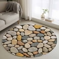 thumbnail image 1 of Cobblestones Round Area Rug 3Ft Washable Small Circle Rugs for Kitchen Entryway, Gravel Rock Natural Stones Pattern Art Non-Slip Carpet Floor Mats Indoor Outdoor Carpet Runner Aesthetic Home Decor, 1 of 8