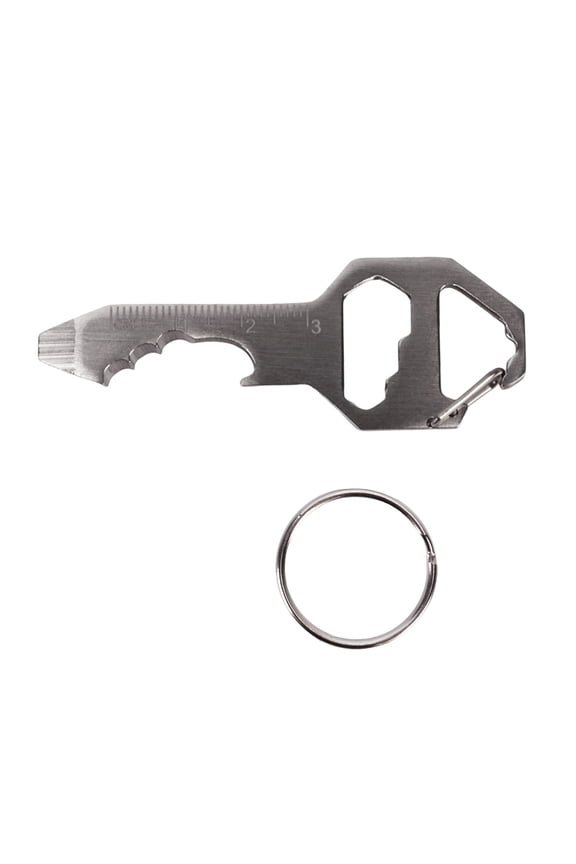 Cobee Keychain Bottle Opener Multi Tool, EDC Pocket Tool with Screwdriver Ruler Hex Wrench, Portable Mini Tool Card, Silver