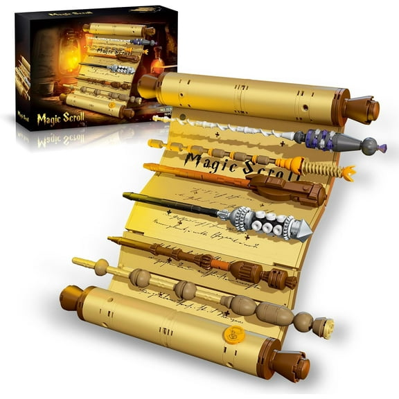 Cobers Magic Wand Scroll Building Set for Adults, MOC Magic Wizard Wand Model Kit Can Be Hung on The Wall, Home Office Decor Kit, Creative Toys Gifts for Teens Adults 14+ (761 PCS)