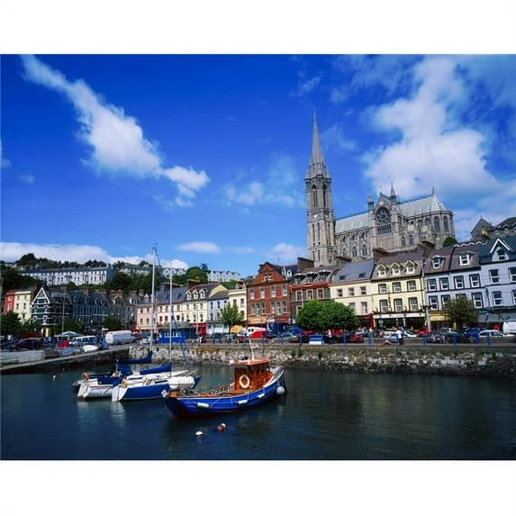 Cobh Cathedral & Harbour Co Cork Ireland Poster Print by The Irish Image Collection - 34 x 26 - Large