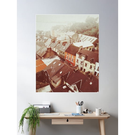 Cobh, County Cork, Ireland Atmospheric Original Artwork Poster Wall Art, Modern Wall Decor For Living Room Bedroom, 16x24 UNFRAMED