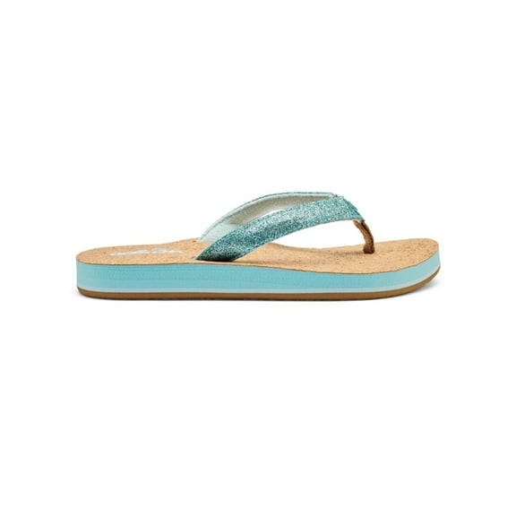 Cobian Girls Lil' Capri Glittered strap sandal Cork Sole Sandal - Blue