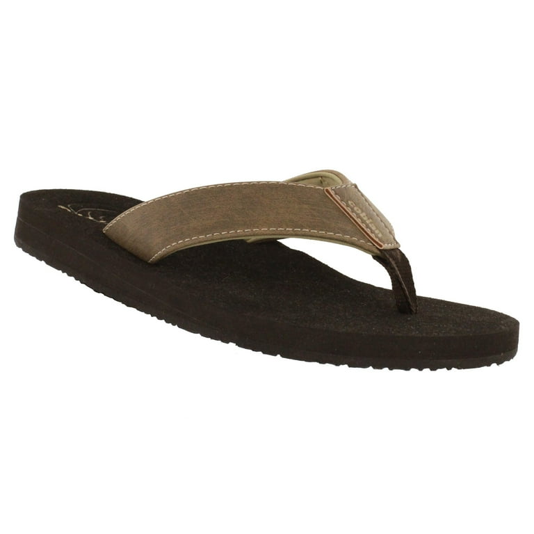 COBIAN Adult Male Floater Flip Flop Sandals, Color: Mocha, Size