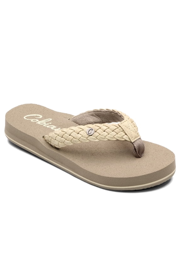 ® Women's Braided Bounce Flip Flop, Size 6 (in Cream)