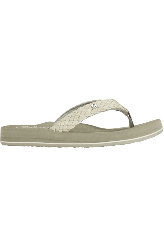 ® Women's Braided Bounce Flip Flop, Size 9 (in Cream)