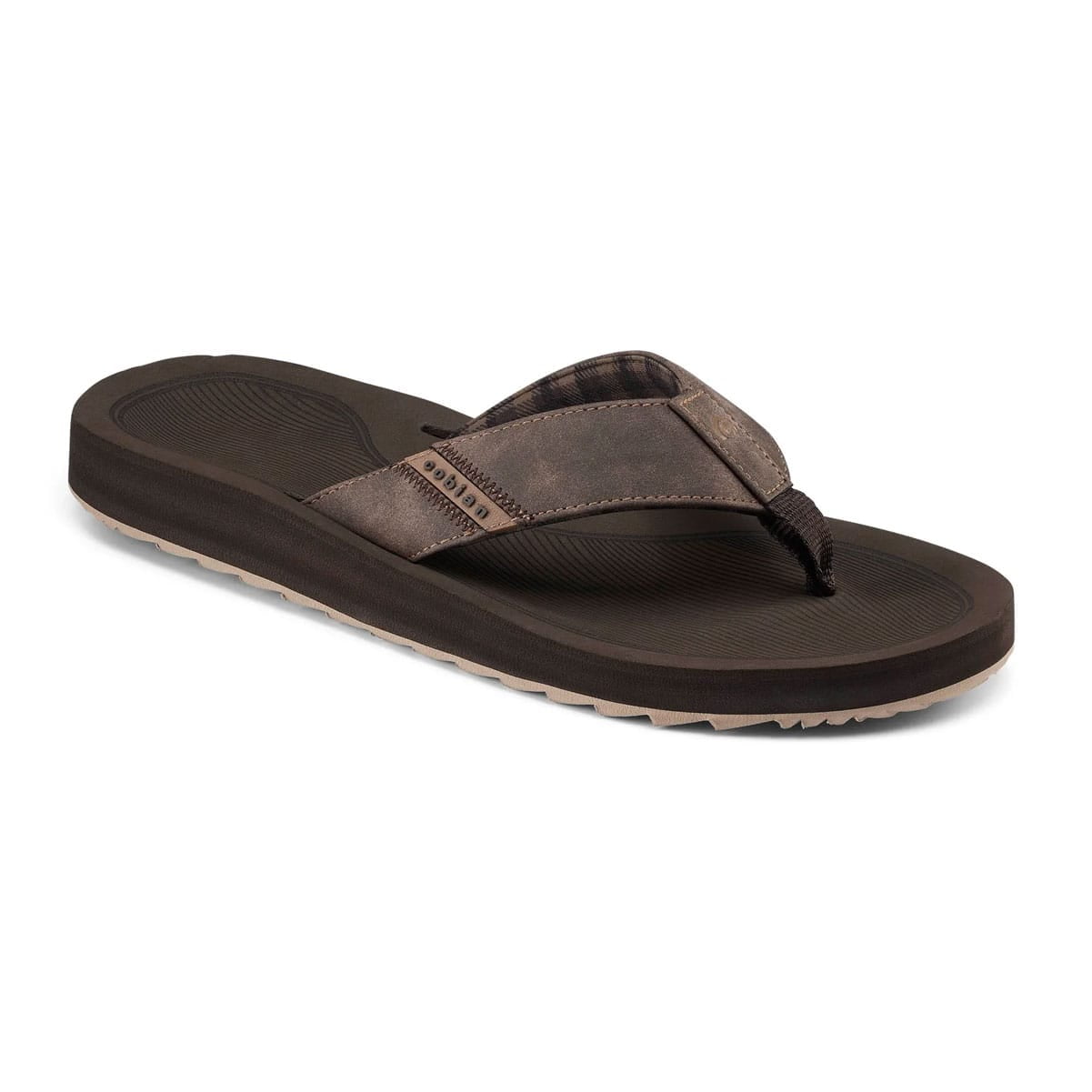 Cobian Men's Foamie Sandal - Comfortable Synthetic Leather Strap, Padded Lining, Full Arch Support, Cushioned Footbed