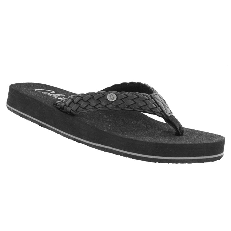 Cobian Women s Braided Bounce Flip Flop in Black Walmart