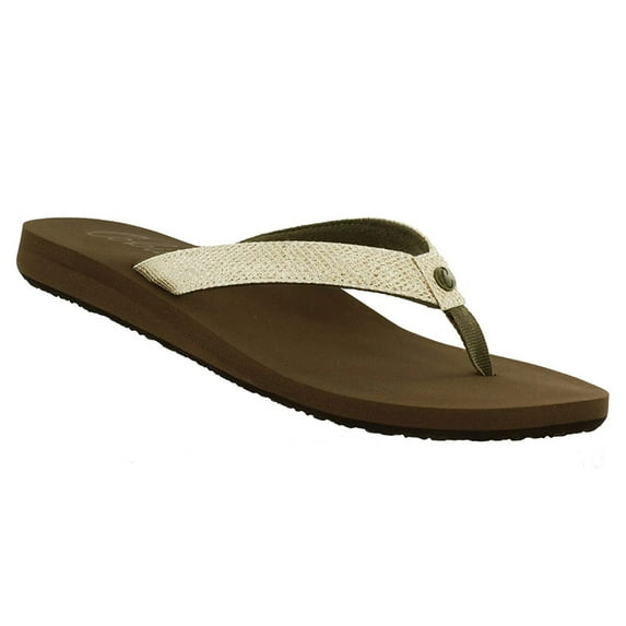 COBIAN Adult Female Fiesta Skinny Bounce Flip Flop Sandals, Color: Tan, Size: 10