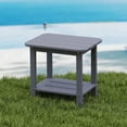 thumbnail image 1 of Cobiod 14 x 18.4 Inch Double Tier All Weather Patio End Table HDPE Outdoor End Table for Porch Lawn Poolside Fire Pit Durable Fits Adirondack Chairs,grey, 1 of 5