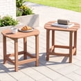 thumbnail image 1 of Cobiod 2-Pack HDPE Outdoor Side Tables for Patio, Weather-Resistant Patio Side Table, Outdoor End Table for Garden, Balcony & Living Room, Teak, 1 of 10