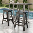 thumbnail image 1 of Cobiod Bar Stools Set of 2 Chairs,Saddle Bar stools with Curved Surface,Kitchen Counter Seat with Footrests,HDPE All-Weather for Patio, Garden and Kitchen–Black, 1 of 6