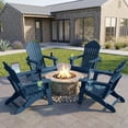 thumbnail image 1 of Cobiod Oversized Folding Adirondack Chairs Set of 4, HDPE All-Weather Patio Firepit Chair with Double Holders, For beach, pool, garden, Navy, 1 of 9
