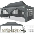 thumbnail image 1 of Cobizi 10 x 20 ft Gray Pop up Outdoor Canopies, Adjustable Height, 1 of 7