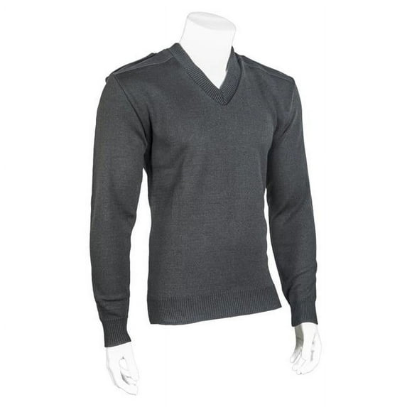 Cobmex V-Neck Sweater w/ Velcro Epaulets 100% Durapil Acrylic, Black, Large