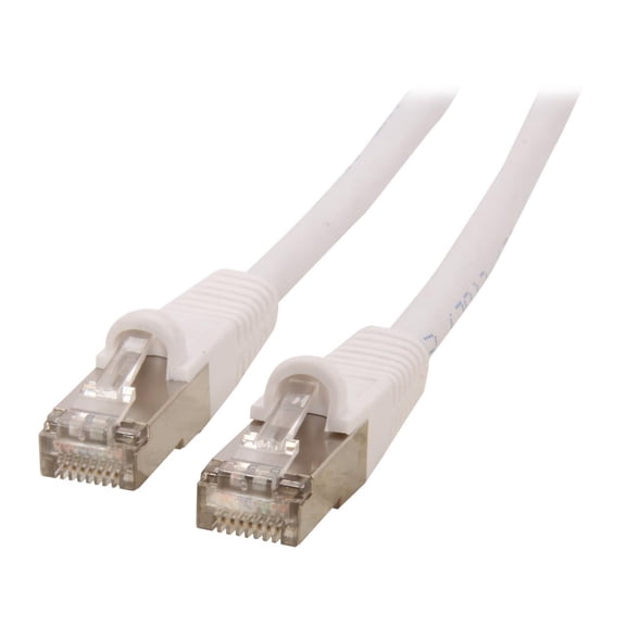 Coboc CY-CAT7-05- White 5 ft. 26AWG Snagless Cat 7 White Color 600MHz SSTP(PIMF) Shielded Ethernet Stranded Copper Patch cord /Molded Network LAN Cable