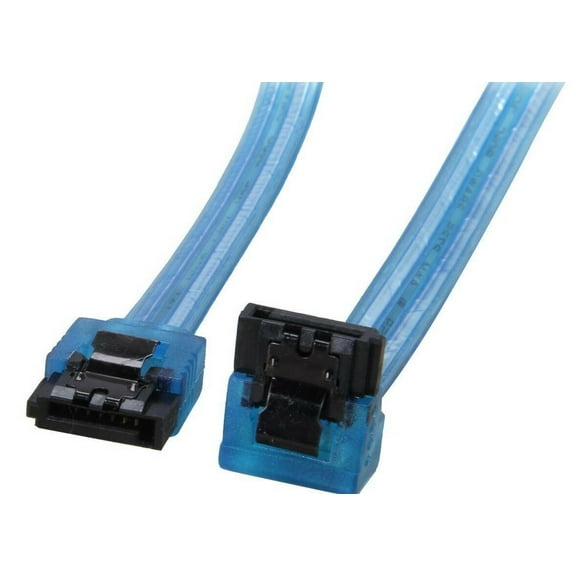 Coboc Model SC-SATA3-18-LL-BL-90 18" 90 Degree to 180 Degree Serial ATASATA III 6Gb/s Data Cable w/Latch,UV Blue