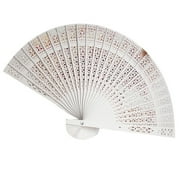 Cobowsici Interior Design Wedding Hand Fragrant Party Carved Bamboo Folding Fan Chinese Wooden