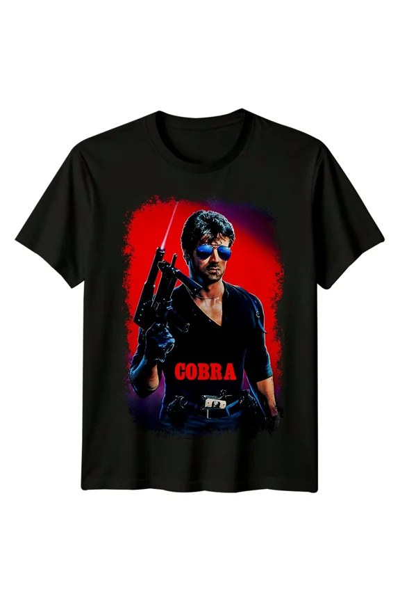 Cobra (1986) Movie Poster Inspired T-Shirt Retro Classic Film Graphic Tee Unisex