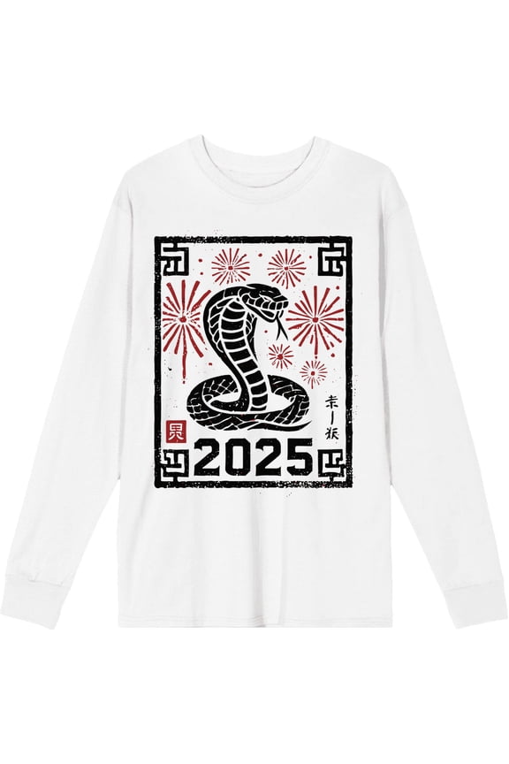 Cobra 2025 Adult White Crew Neck Long Sleeve Tee-XXL