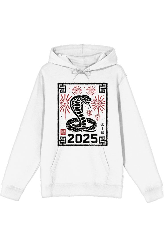 Cobra 2025 Adult White Long Sleeve Hoodie-XXL