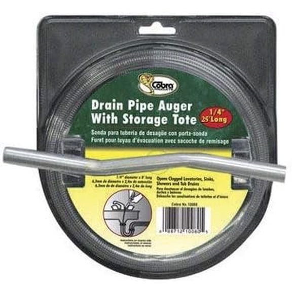 Cobra Plumbing 10250 1/4" X 25' Drain Auger