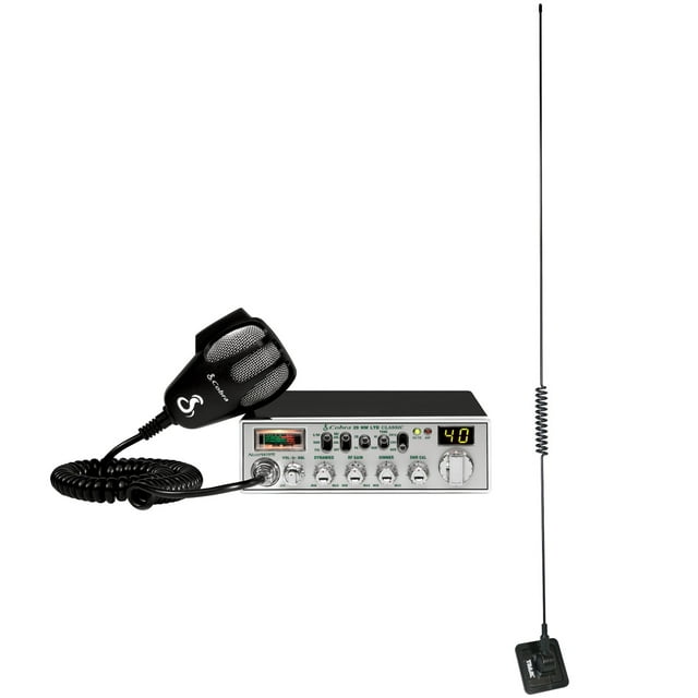 Cobra 29NW Classic CB Radio (Instant Channel 19) & TRAM 1198 Glass Mount CB with Weather-Band Mobile Antenna