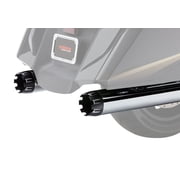 Cobra 4" Chrome Slip-On Mufflers w/Black Dual Cut Tip 1219