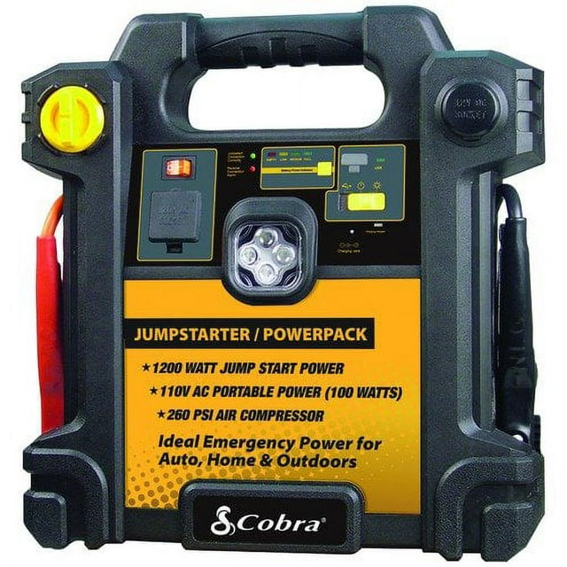 Cobra CJIC250 300 Amp Portable Jump-Start/Air Compressor with A/C and D/C Power Outlets