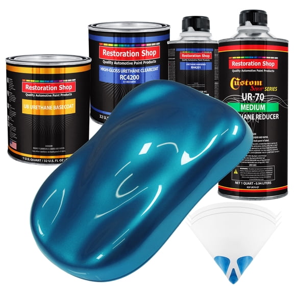 Cobra Blue Metallic Quart URETHANE BASECOAT CLEARCOAT Car Auto Body Paint Kit