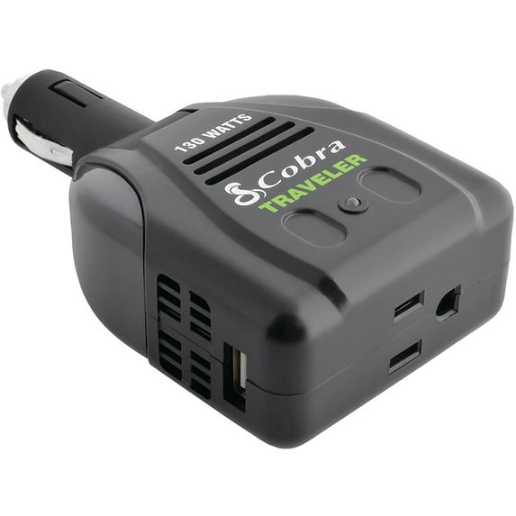 Cobra CPI190 130W 2.1A USB 12V DC to 120V AC Power Inverter