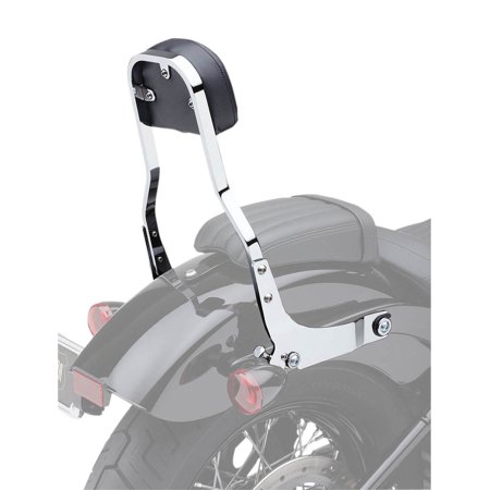 Cobra Detachable Chrome 14" High Backrest Kit w/Squared Black Pad (602-2046)