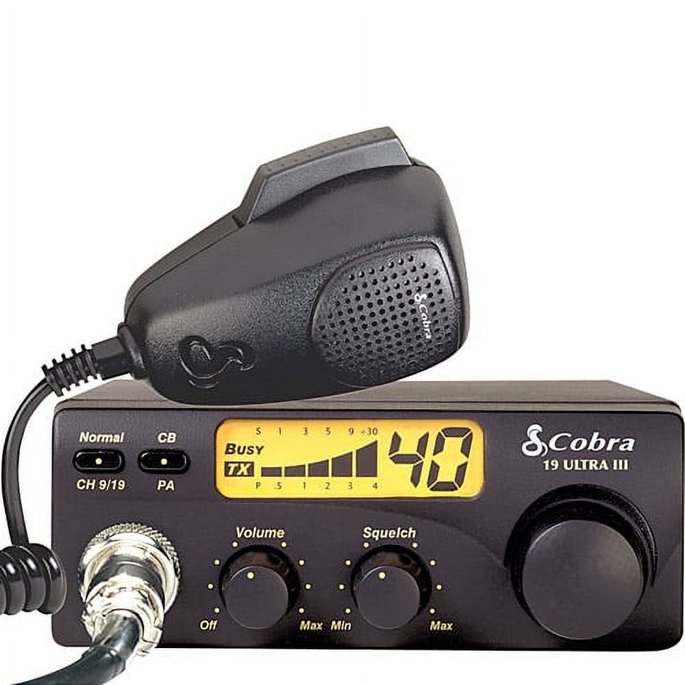 Cobra Electronics 19 Ultra III Compact Design CB Radio for Car, Truck or RV, 40 Channels & 40 hz Frequency - image 1 of 9
