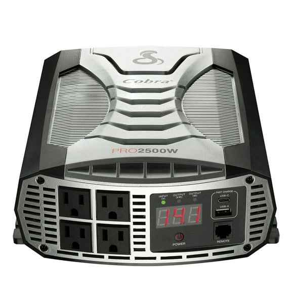 Cobra Electronics 2500W Continuous 5000W Surge Power Inverter, Over Voltage, Low Voltage Alarm