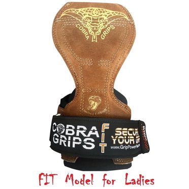 Cobra Grips FIT Red Leather Weight Lifting Straps – Power Lifting Gloves Alternative – One Size