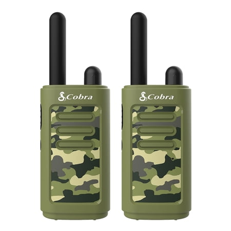 Cobra HE150 Series Kid Friendly Walkie Talkies (Green) - 16-Mile Range, 2 Channels Two-Way Radio Set, (2-Pack)
