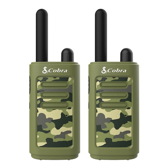 Cobra HE150 Series Kid Friendly Walkie Talkies (Green) - 16-Mile Range, 2 Channels Two-Way Radio Set, (2-Pack)