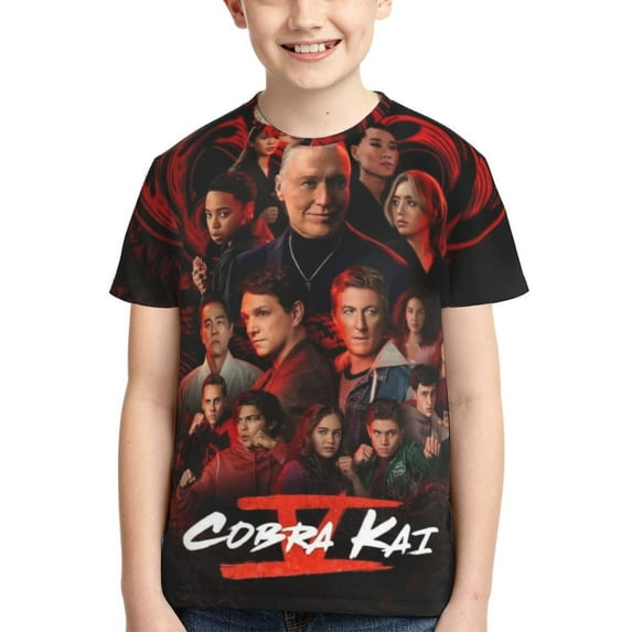 Cobra Kai 3d Printed T-Shirt Short Sleeve Tees Shirt For Boys Girls