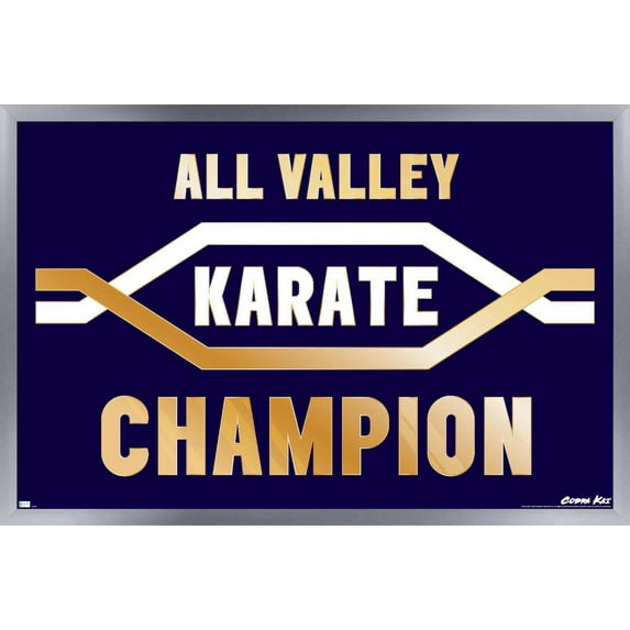 Cobra Kai - All Valley Karate Champion Wall Poster, 22.375" x 34", Framed