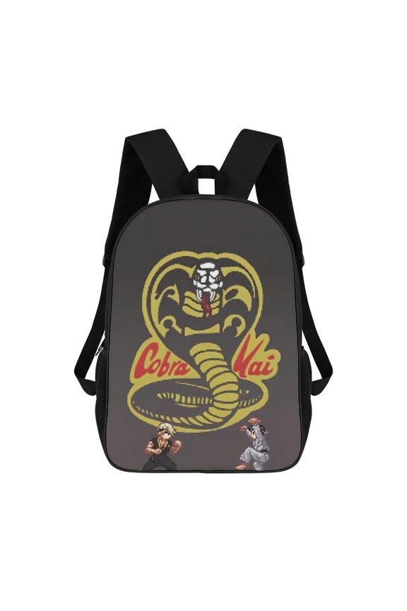Cobra-Kai Backpack, Bookbag with Adjustable Shoulder Straps And Large Zip Compartment, Unisex Travel Bags 17 Inch