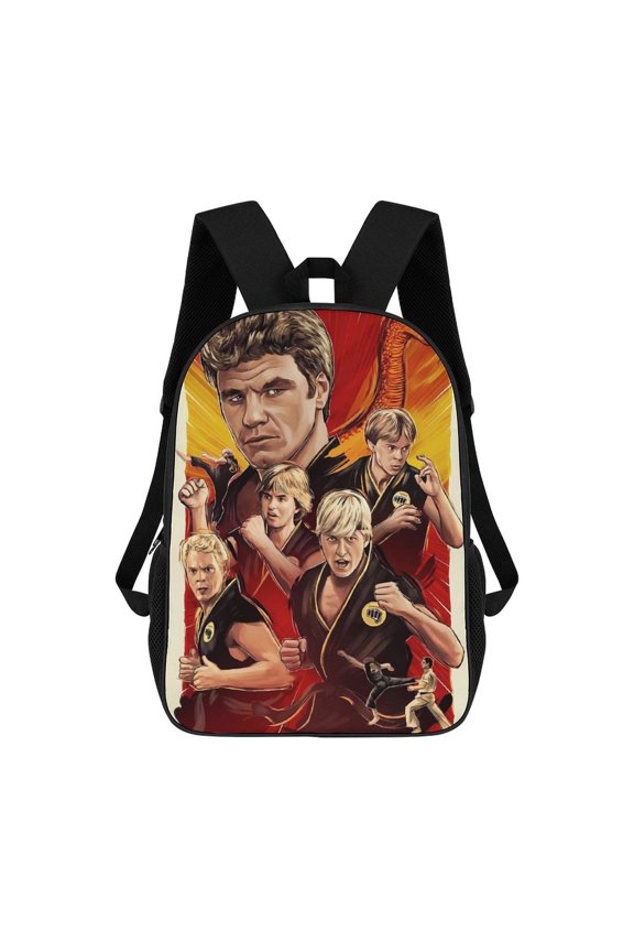 Cobra-Kai Backpack, Bookbag with Adjustable Shoulder Straps And Large Zip Compartment, Unisex Travel Bags 17 Inch