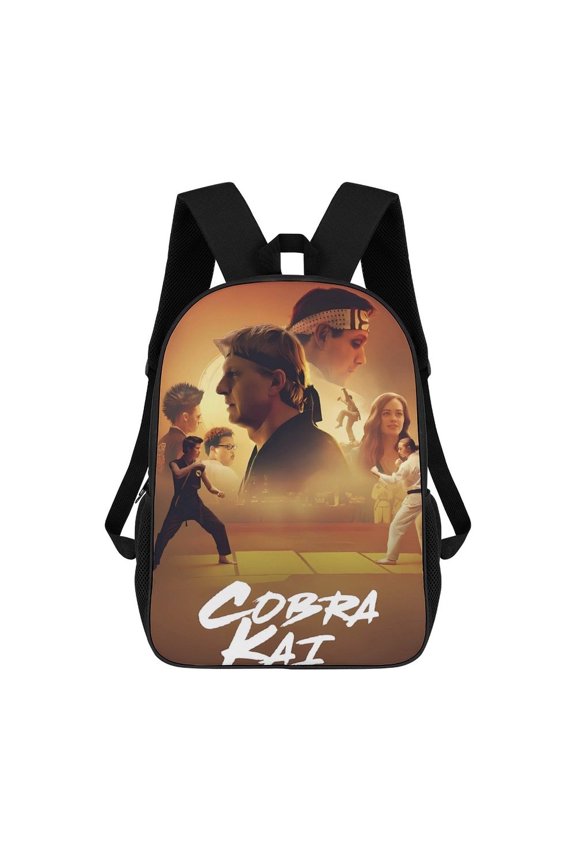 Cobra-Kai Backpack, Bookbag with Adjustable Shoulder Straps And Large Zip Compartment, Unisex Travel Bags 17 Inch