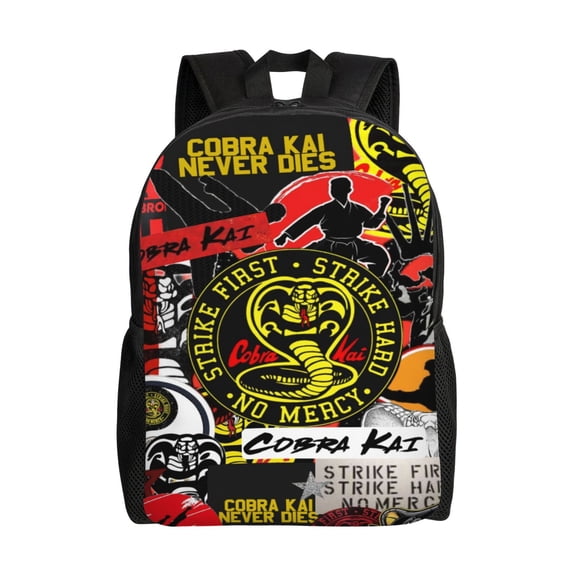 Cobra Kai Backpack Funny Pattern College Laptop Schoolbag Large Capacity Daily Travel Hiking Sports Casual Daypack