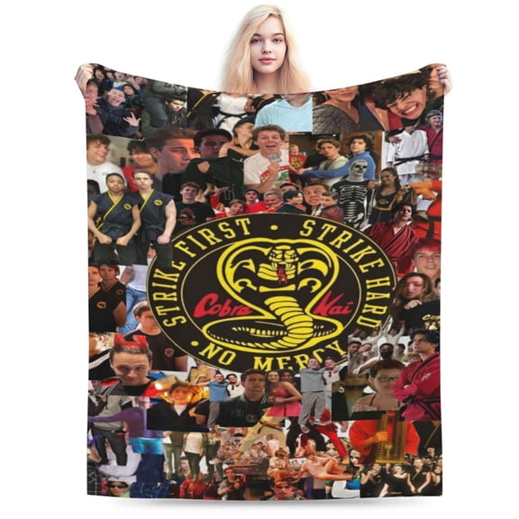 Cobra Kai Blanket, Soft Warm Cozy Plush Throw Blanket Gifts for Adults Kids, Lightweight Fuzzy Comfy Flannel Blankets for Couch Bed House Decor Travel 40"X30"