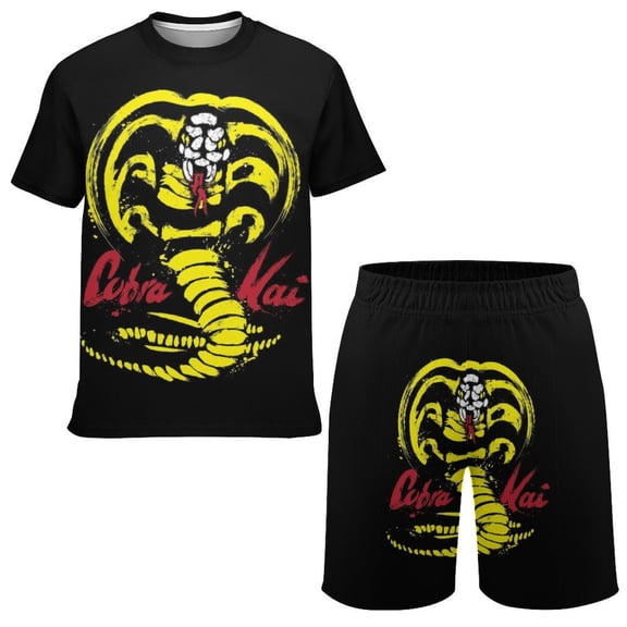 Cobra Kai Boys Girls Short Sleeve Mesh T-Shirt And Shorts Outfit Set Summer Clothes Set for Kids