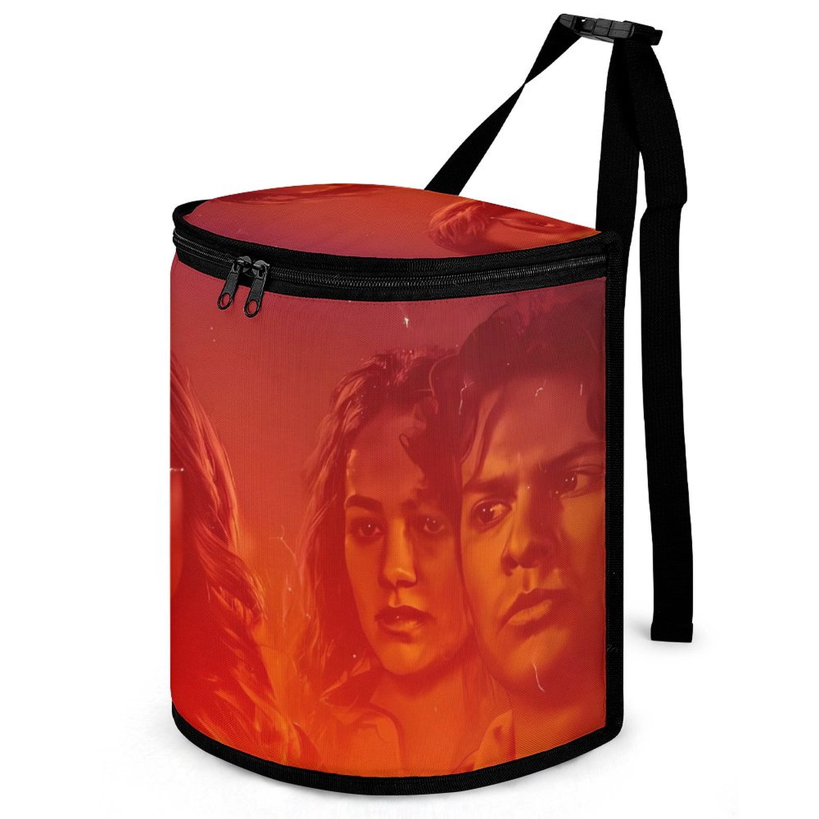 Red Sunflower Car Trash Can - Foldable Waterproof Auto Garbage Bag For SUV, Sedan - View #2