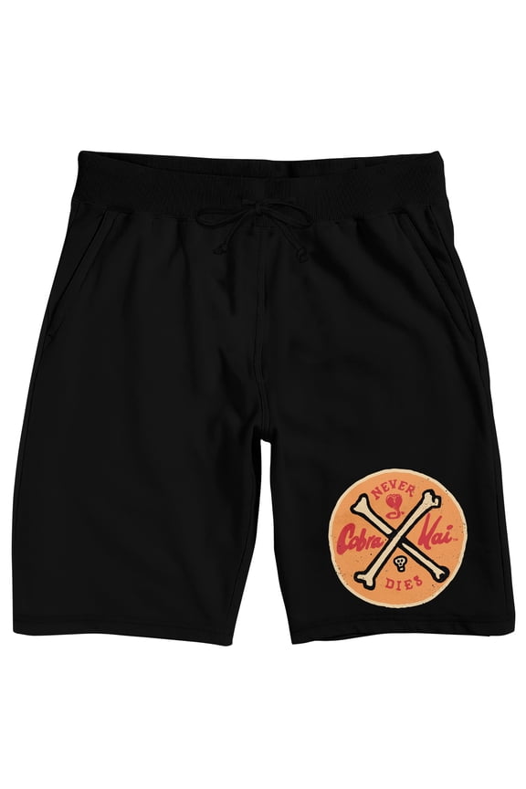Cobra Kai Crossbones Men's Black Sleep Pajama Shorts-XXL