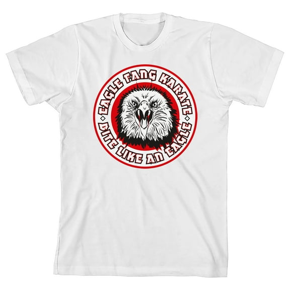 Cobra Kai Eagle Fang Karate Youth White Short Sleeve Tee-Large